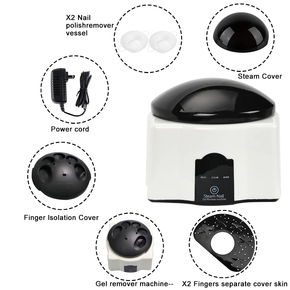 36W Steam Gel Nail Polish Remover Gel Polishing Remover Electric Nail Enhancement Tools Suitable for Nail Salons and Household - The Snowbox