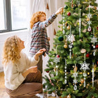 5-24PCS Crystal Clear Snowflake Acrylic Ice Pendants Christmas Tree Ornaments Icicle Water Drop Decoration for Xmas Winter Party