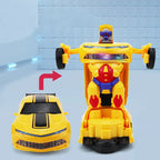 Children'S Transformer Robot Car Toys Fun Electric Transformer Police Car Lights Car Robot Racing Toys 1-6 Years Old Boys Toys