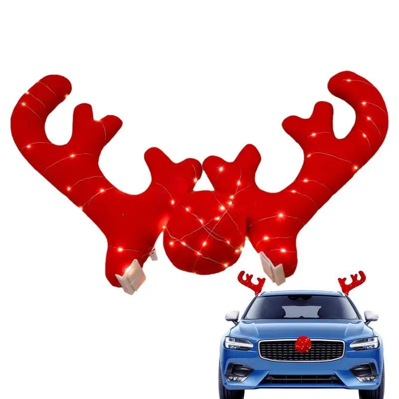 Deer Antlers for Car Christmas Reindeer Antlers Car Decoration Car Truck Costume Christmas Deer Horn for Car Window Roof-Top &