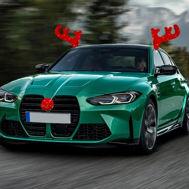 Deer Antlers for Car Christmas Reindeer Antlers Car Decoration Car Truck Costume Christmas Deer Horn for Car Window Roof-Top &