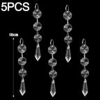 5-24PCS Crystal Clear Snowflake Acrylic Ice Pendants Christmas Tree Ornaments Icicle Water Drop Decoration for Xmas Winter Party
