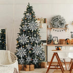 5-24PCS Crystal Clear Snowflake Acrylic Ice Pendants Christmas Tree Ornaments Icicle Water Drop Decoration for Xmas Winter Party