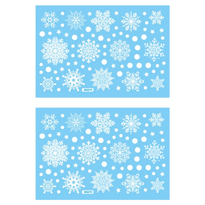 Christmas Snowflake Window Stickers Living Room Bedroom Decoration Static Glass Stickers Party Christmas New Year Decoration