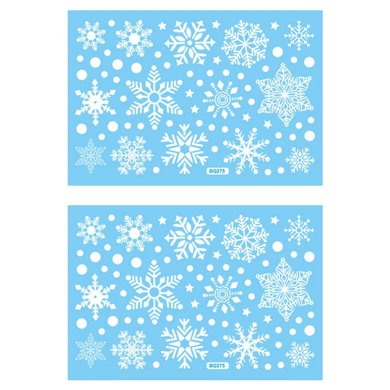 Christmas Snowflake Window Stickers Living Room Bedroom Decoration Static Glass Stickers Party Christmas New Year Decoration