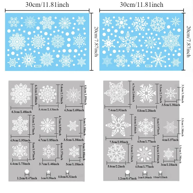 Christmas Snowflake Window Stickers Living Room Bedroom Decoration Static Glass Stickers Party Christmas New Year Decoration