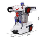 Children'S Transformer Robot Car Toys Fun Electric Transformer Police Car Lights Car Robot Racing Toys 1-6 Years Old Boys Toys