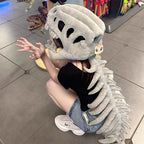 75/115CM Realistic Dinosaur Skeleton Costume Set Funny Headgear Cosply Dress up Clothing Plush Toys Creative Gifts