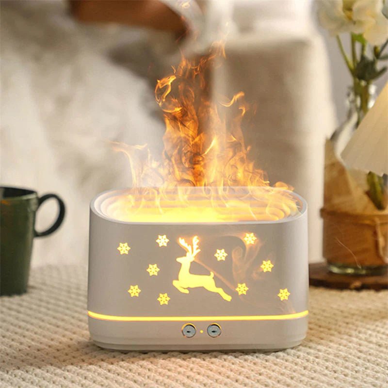 Elk Flame Humidifier Diffuser Mute Household Atmosphere Lamp Christmas Home Decorations - The Snowbox