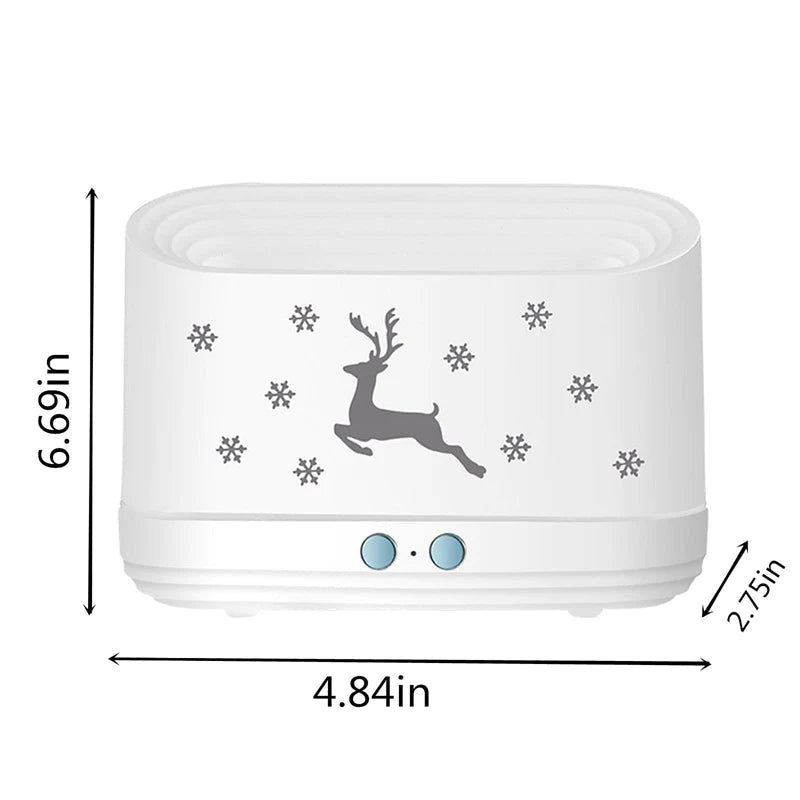Elk Flame Humidifier Diffuser Mute Household Atmosphere Lamp Christmas Home Decorations - The Snowbox