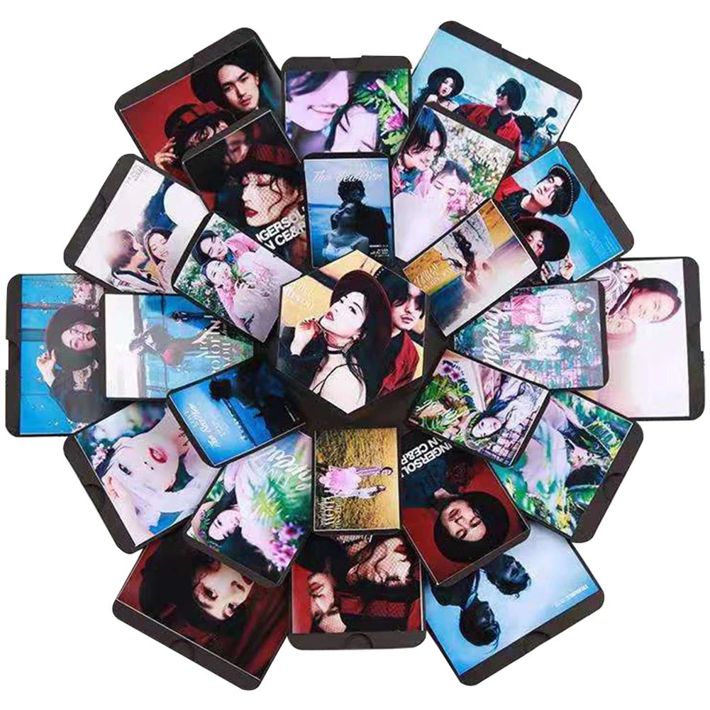 Hexagonal Explosion Box with Photo Album DIY 6 Faces Explosion Gift Box Handmade for Valentine Day Wedding Proposal - The Snowbox