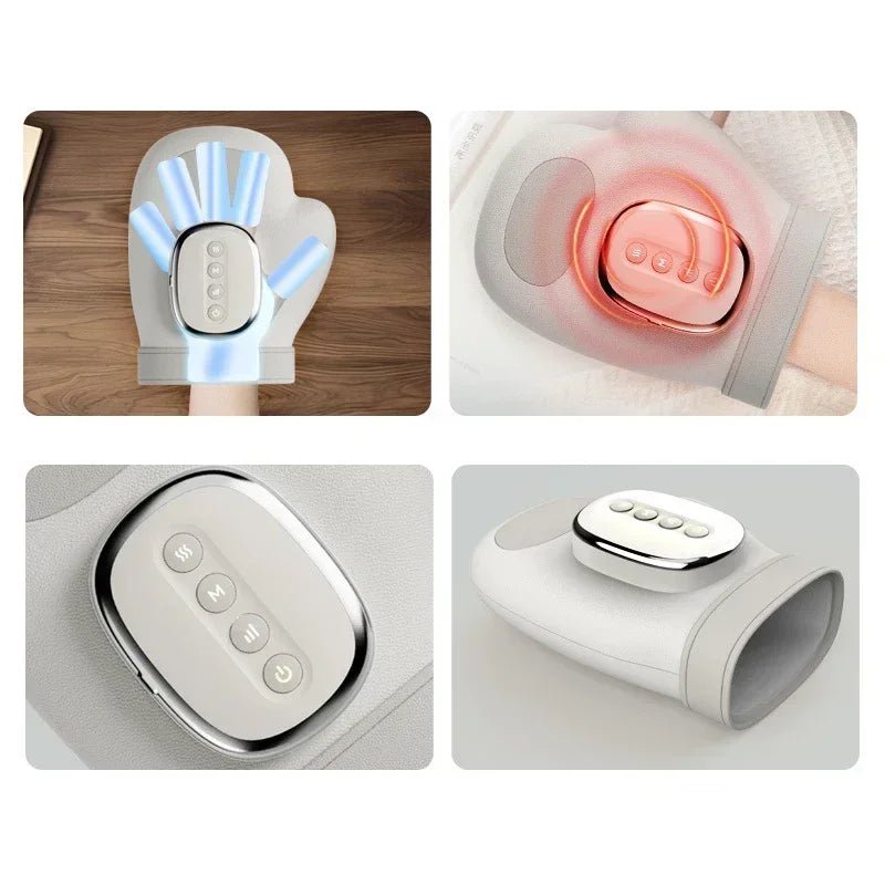 Intelligent Hot Compress Hand Massager Electric Finger Massager Air Compression Vibration Massage for Finger Palm Fatigue Relax - The Snowbox