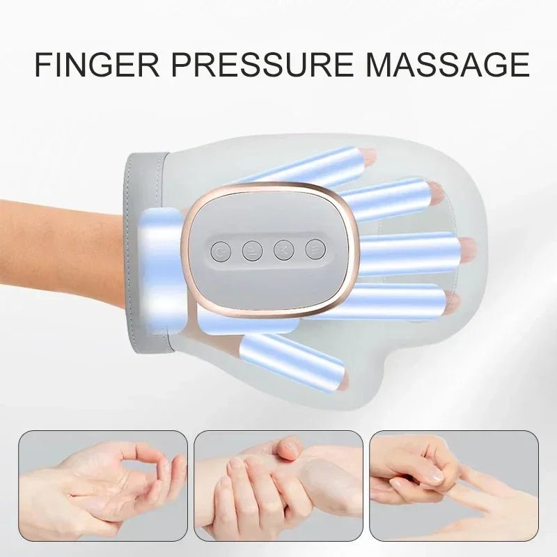 Intelligent Hot Compress Hand Massager Electric Finger Massager Air Compression Vibration Massage for Finger Palm Fatigue Relax - The Snowbox