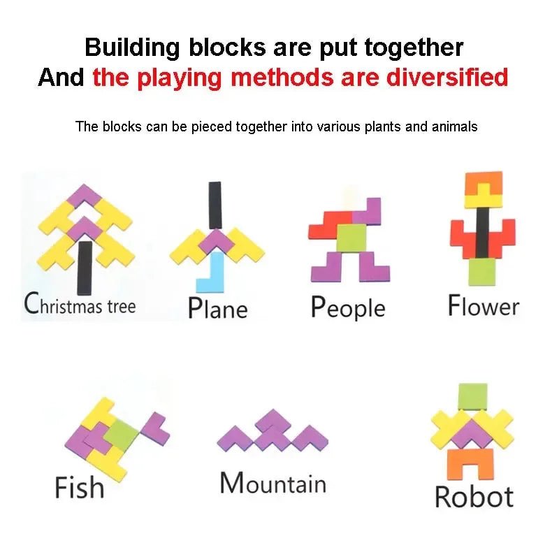 Kids Wooden Logic Puzzle, Brain Teasers Game for Children, Montessori Early Educational Learning Toys, Fun Birthday Gift - The Snowbox