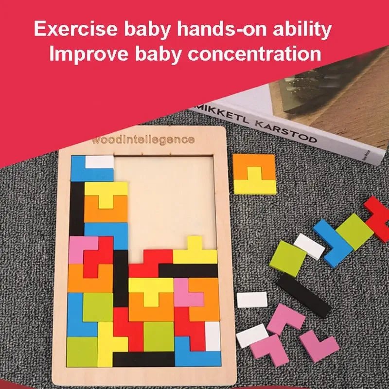 Kids Wooden Logic Puzzle, Brain Teasers Game for Children, Montessori Early Educational Learning Toys, Fun Birthday Gift - The Snowbox