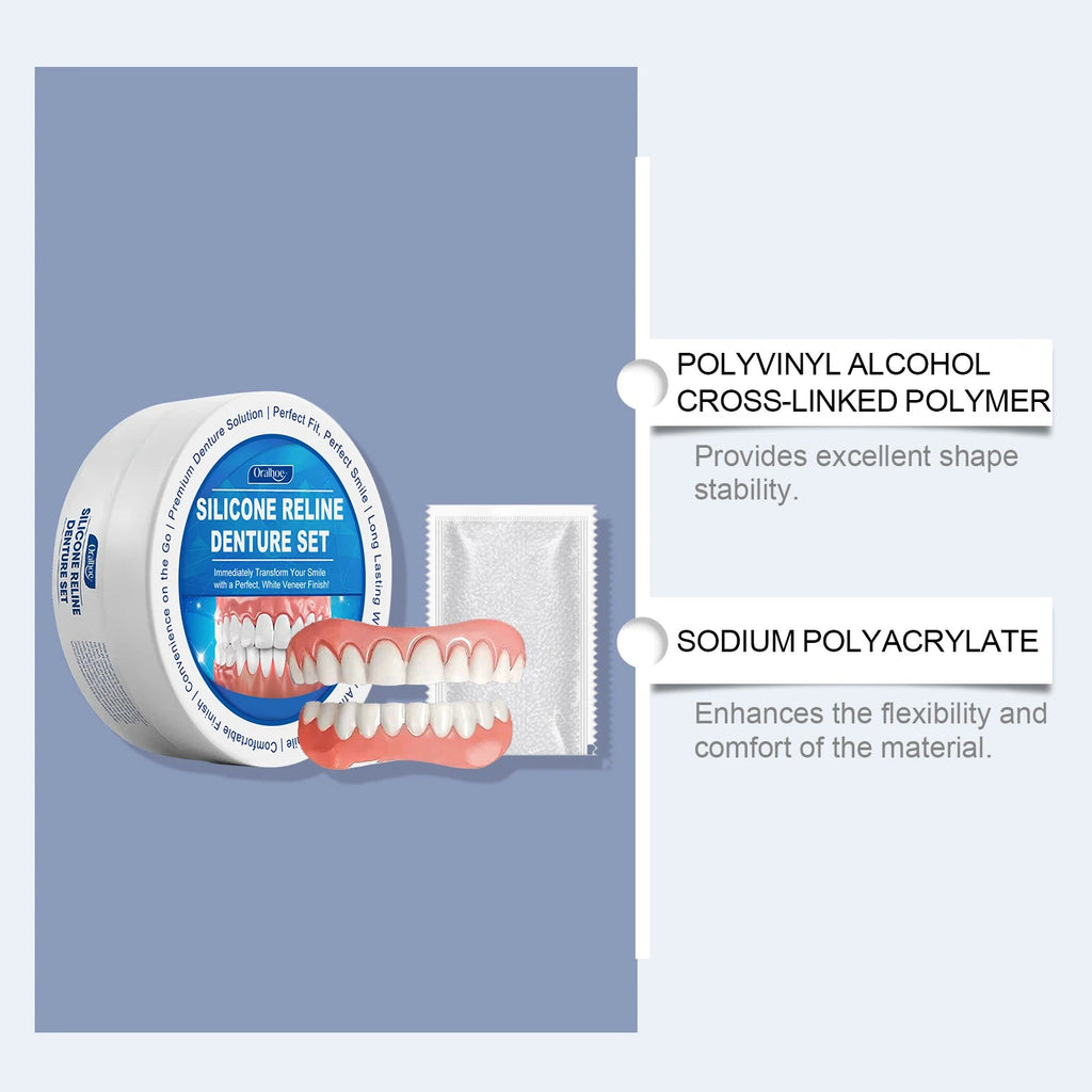 Soft Silicone Dentures Upper and Lower Dental Veneers Perfect Fit Oral Hygiene Care Whitening Dentures Simulation Braces - The Snowbox