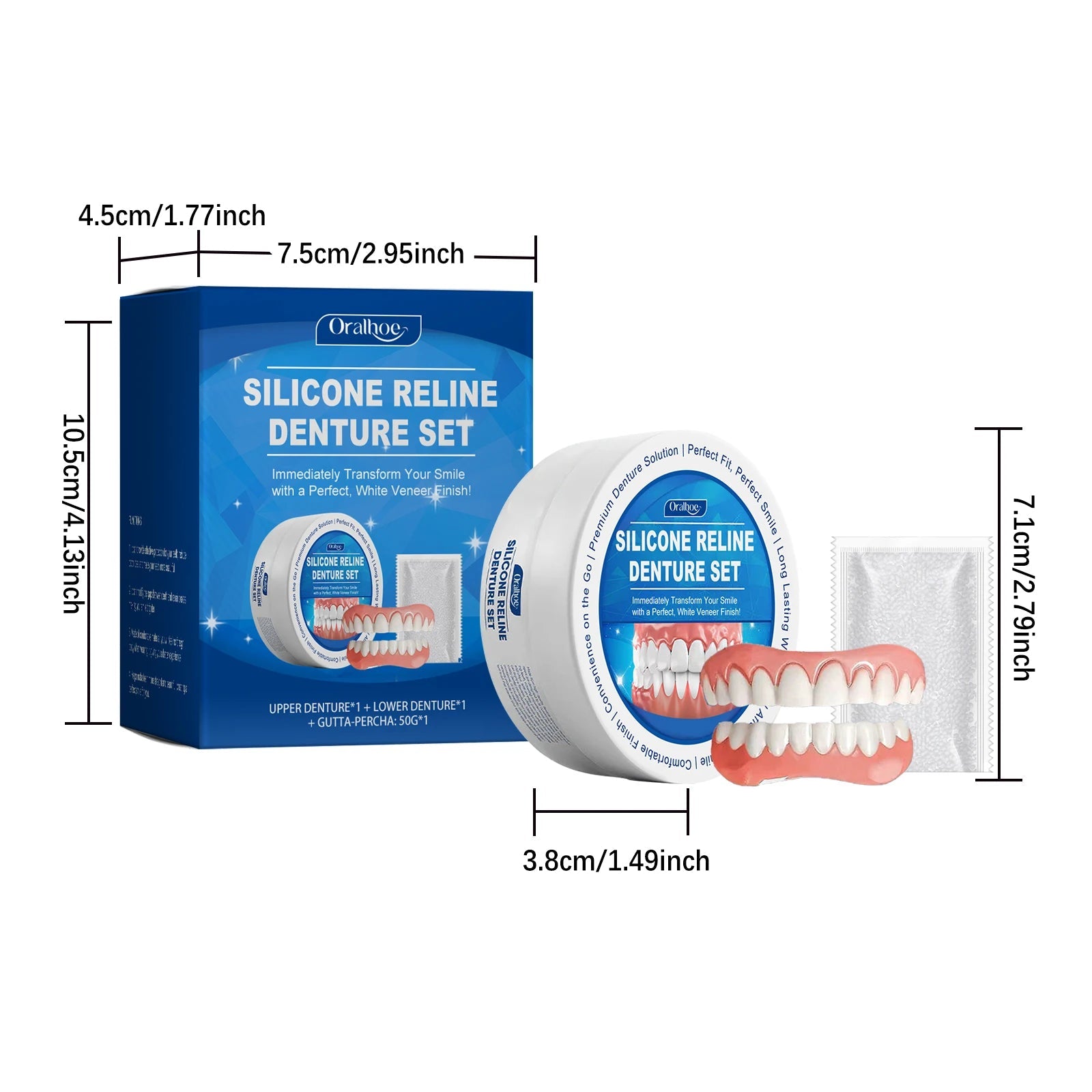 Soft Silicone Dentures Upper and Lower Dental Veneers Perfect Fit Oral Hygiene Care Whitening Dentures Simulation Braces - The Snowbox